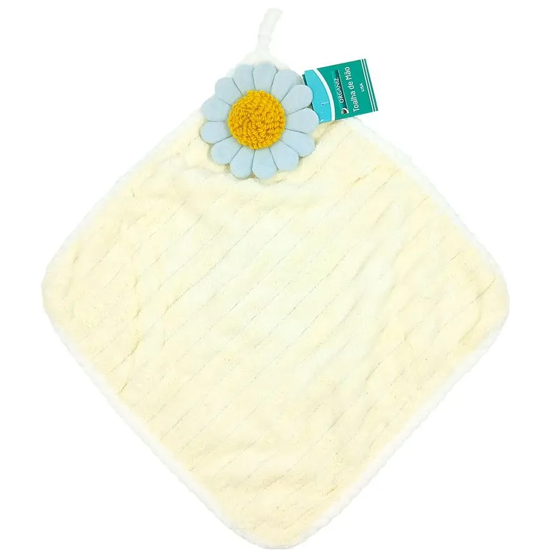 TOALHA BATE MÃO FLOR 30 CM X 30 CM FOFO salmão