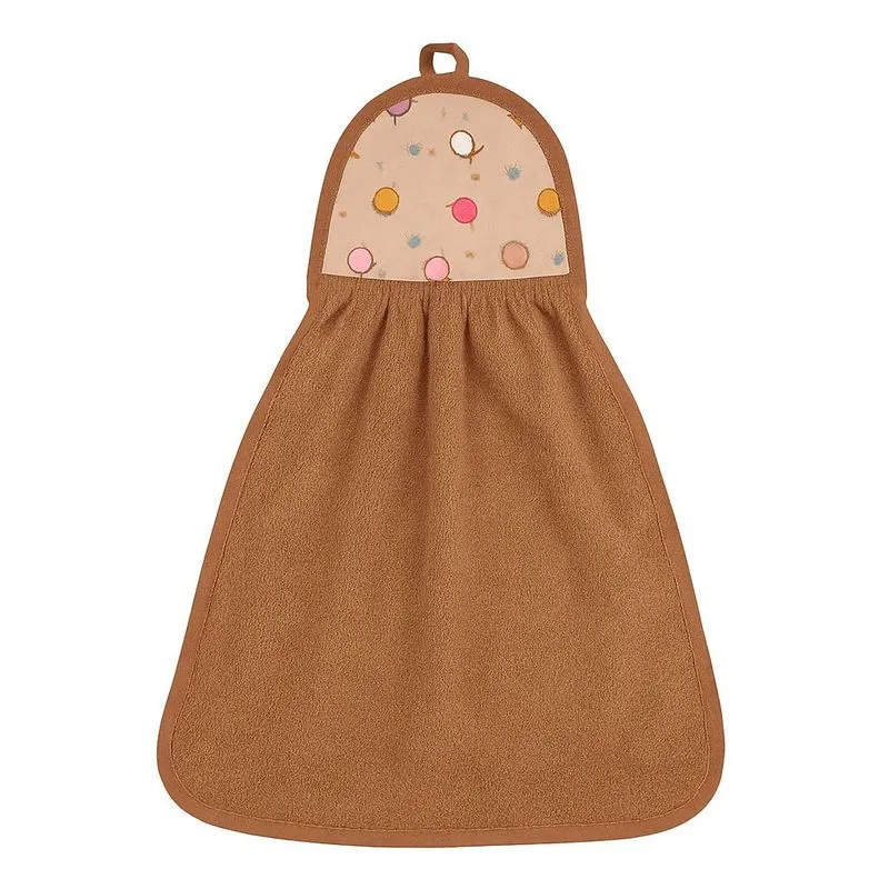 TOALHA BATE MÃO COM ALÇA 25 CM X 38 CM marrom