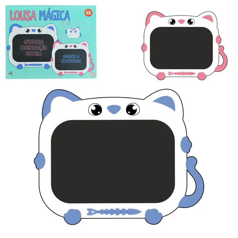 Lousa Infantil Mágica Tela Lcd 10'' Gatinhos Color
