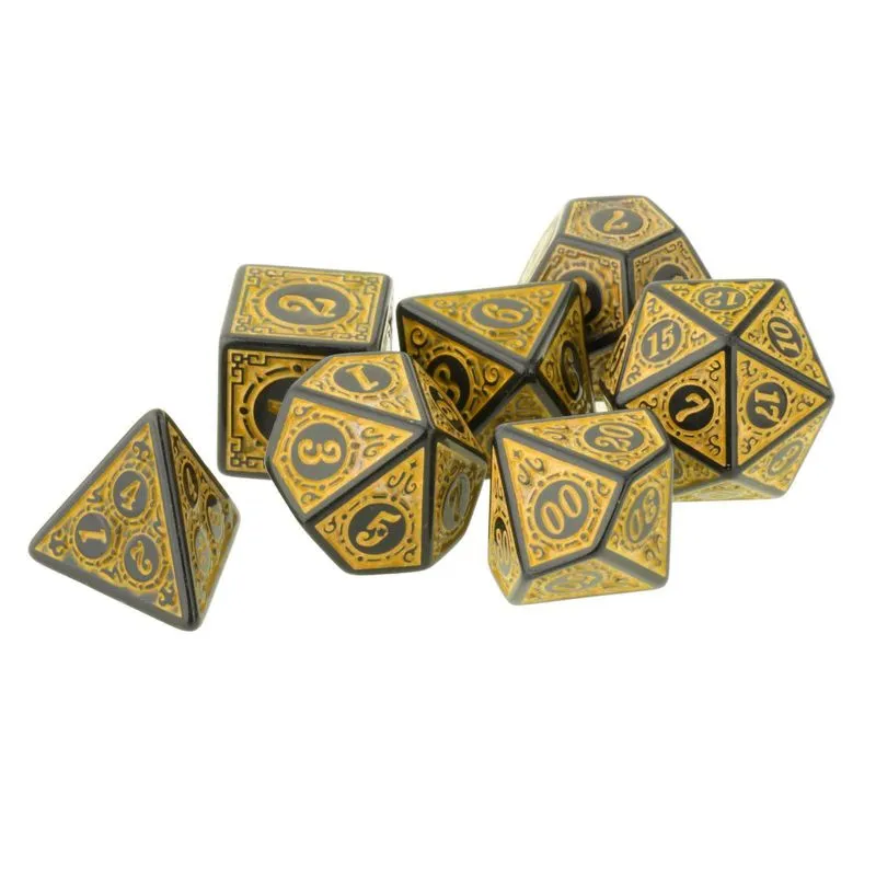 7 Peças De Role-playing De Dados Acrílicos Antigos Poliédricos Dnd Rpg