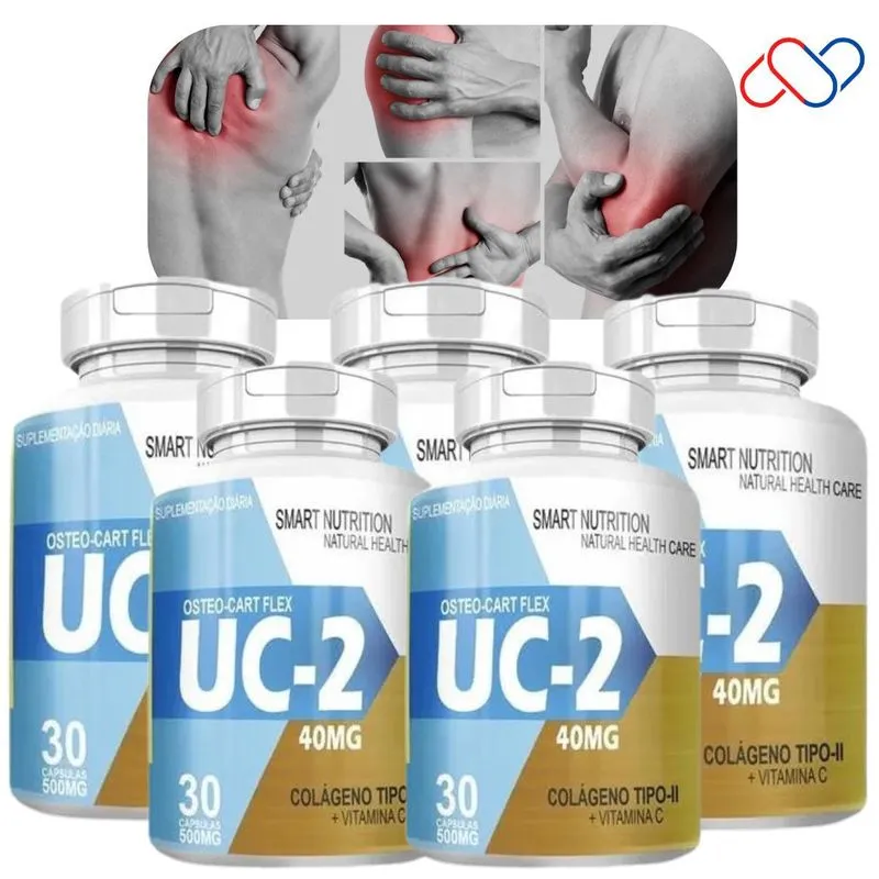 Kit Com 5 Potes Colágeno Tipo 2 500mg 300 Cápsulas