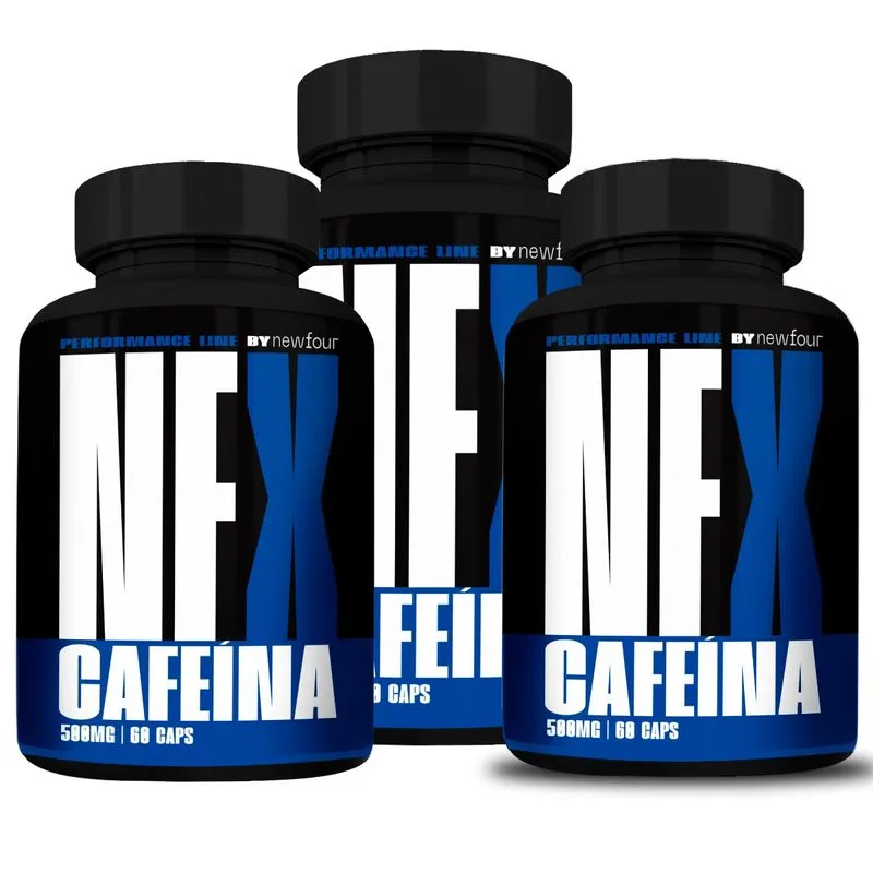 CAFEÍNA KIT COM 3 POTES COM TOTAL DE 180 CAPSULAS