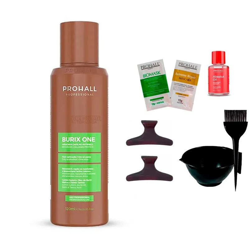 Burix One Prohall 120ml +Cumbuca/Óleo/Sachê/2Presilhas