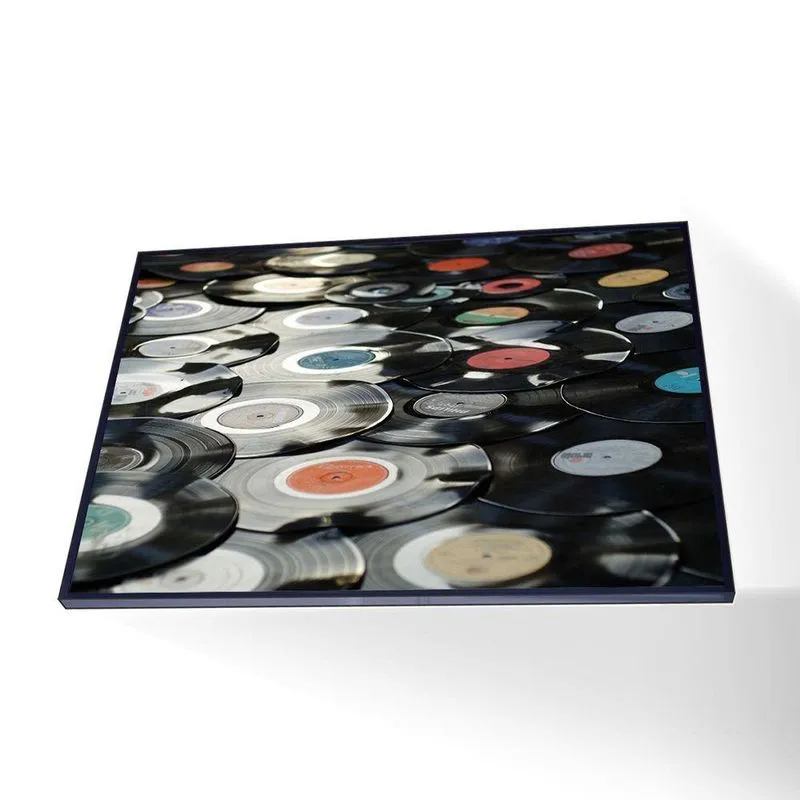 Quadro Coleção De Vinil Canvas Sem Vidro Tamanho-moldura 60x40 Caixa Cor Preta