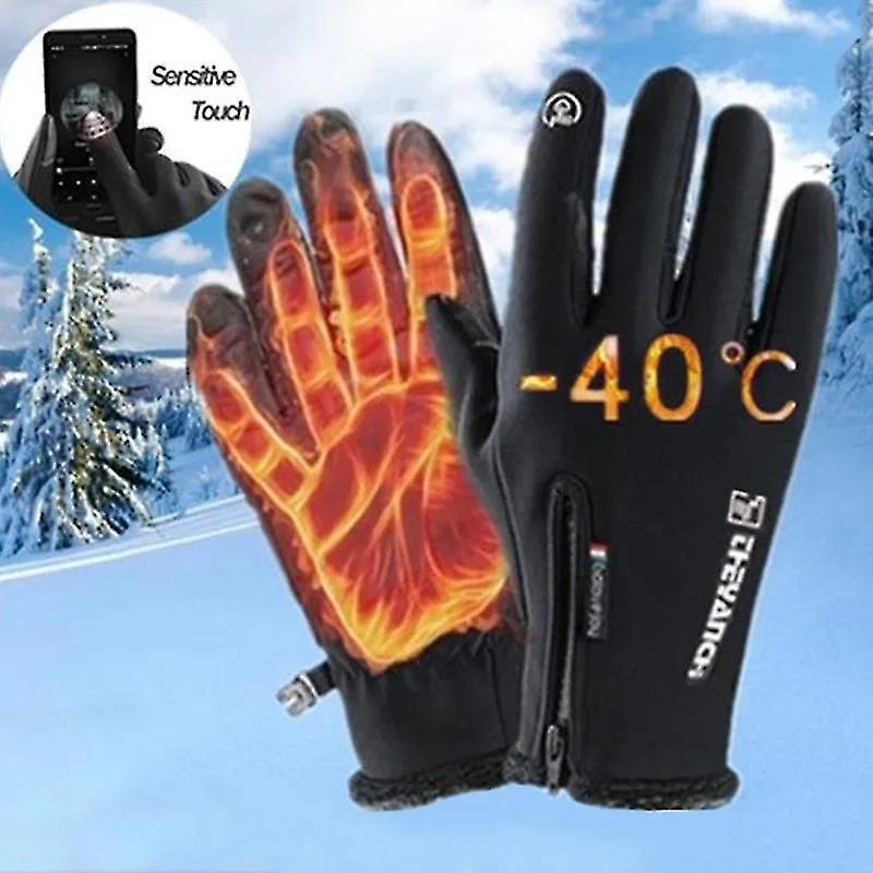 Luvas De Inverno Impermeáveis Com Tela Toque Térmica Vento