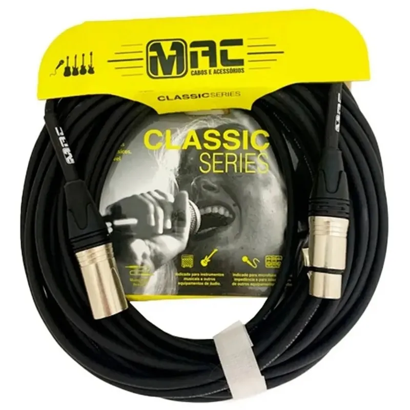 Cabo xlr + xlr mac cabos MC15XB 15FT/4,57M balanceado linha classic