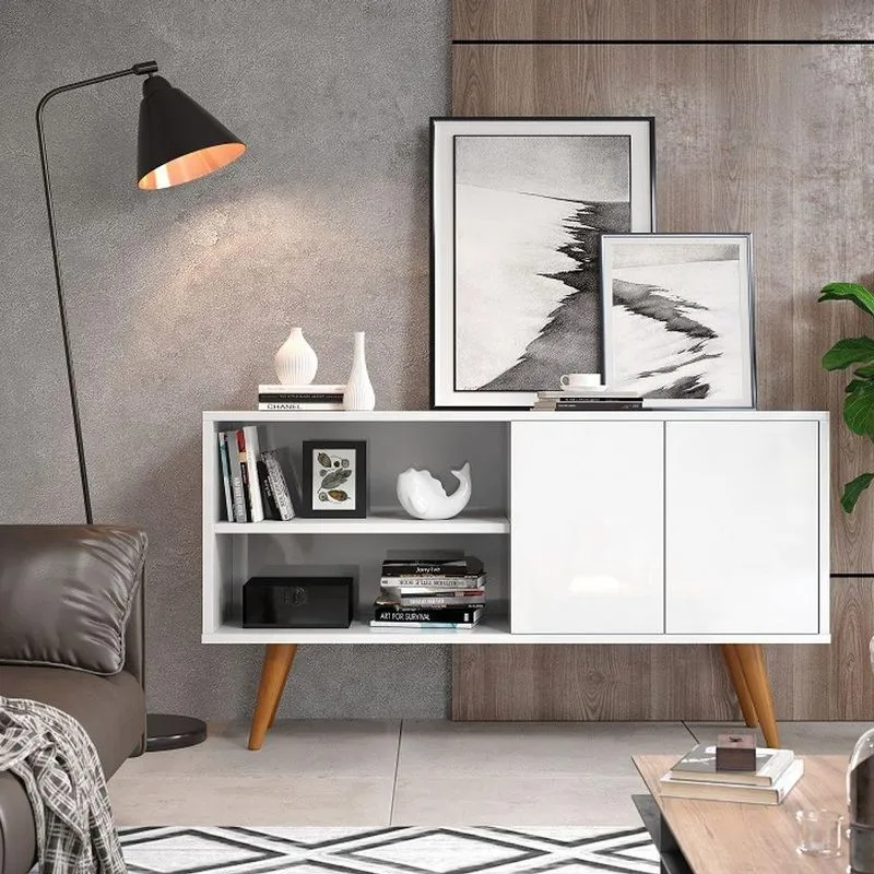 Aparador Buffet Multiuso Branco Com 2 Portas Sala Jantar