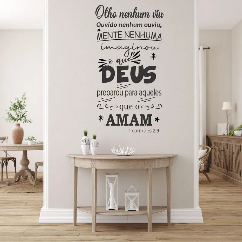 Adesivo Parede Frase Biblica 1 Corintios Lettering Versículo