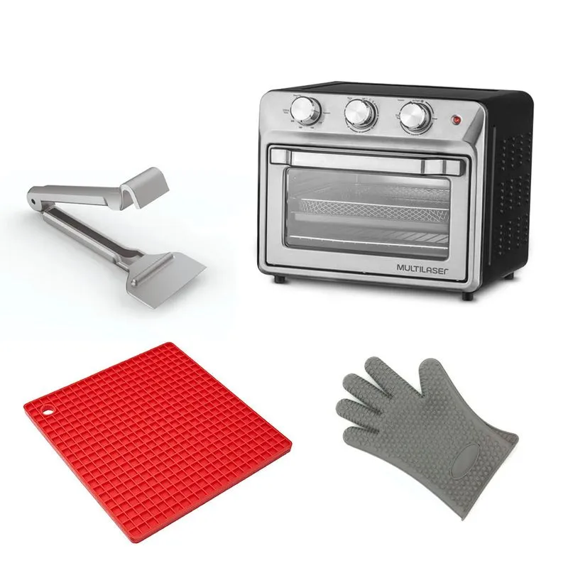 Combo Forno Elétrico Air Fryer 2 Em 1 25l 1500w 127v Ce180 + Kit Facilidade