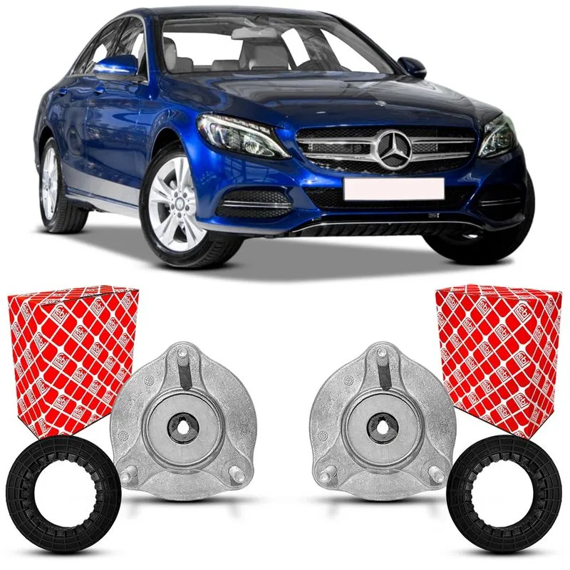 Par Coxim Batente Febi Bilstein Rolamento Amortecedor Dianteiro Mercedes C200 W205 2014 2015 2016 2017 2018 2019 2020
