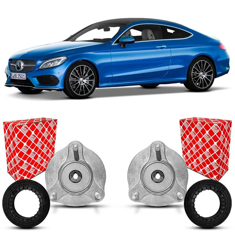 Par Coxim Batente Suporte Febi Bilstein Rolamento Amortecedor Dianteiro Mercedes Benz C250 W205 2014 2015 2016 2017 2018