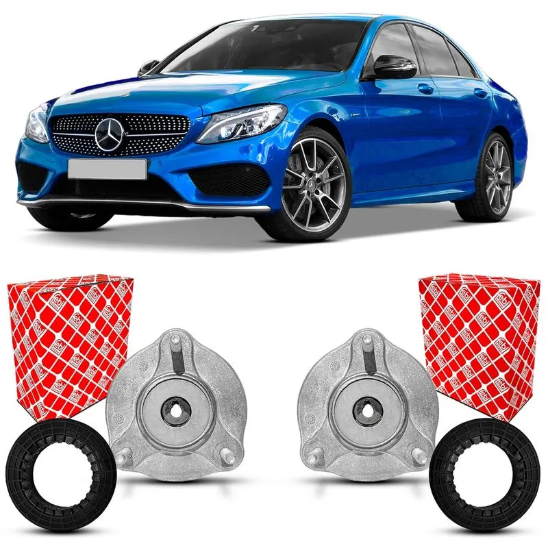 Par Coxim Batente Suporte Febi Bilstein Rolamento Amortecedor Dianteiro Suspensão Mercedes Benz C450 W205 2015 2016