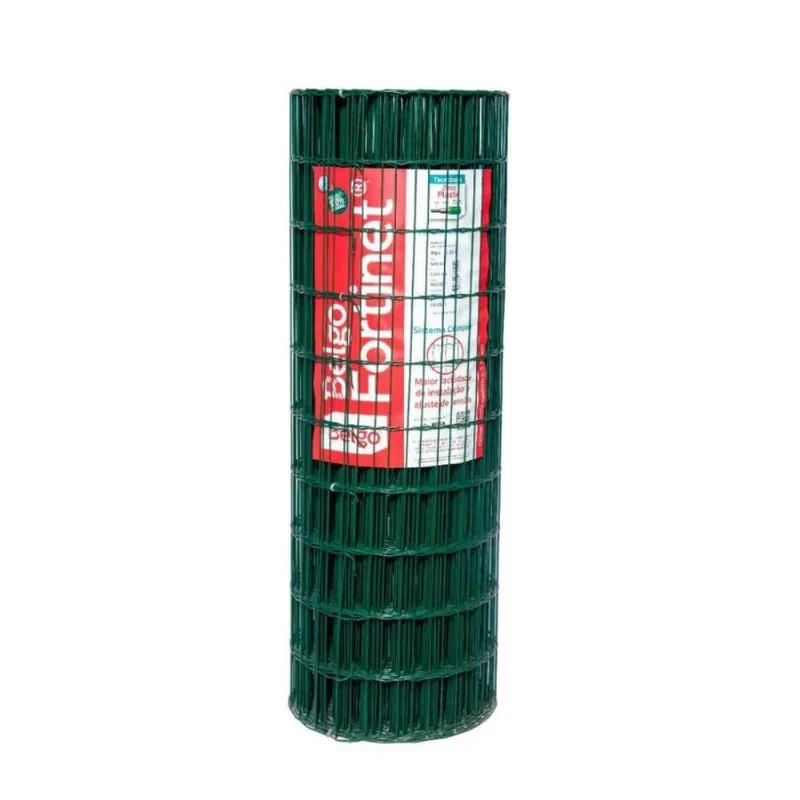 Tela soldada fortinet verde malha 5x10cm fio 2,50mm rl 25X2,0m