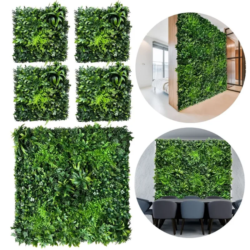 2 m² painel de parede artificial exclusivo com plantas artificiais variadas realistas para jardim vertical artificial e muro inglês fácil instalação e design exuberante