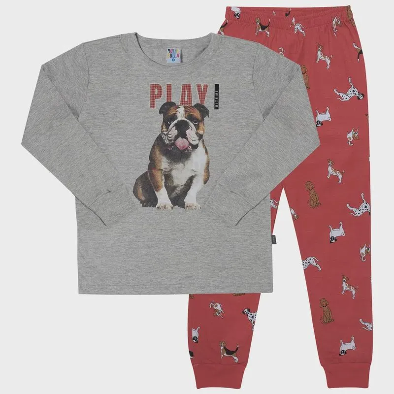 Pijama Infantil Manga Longa Menino Pulla Bulla