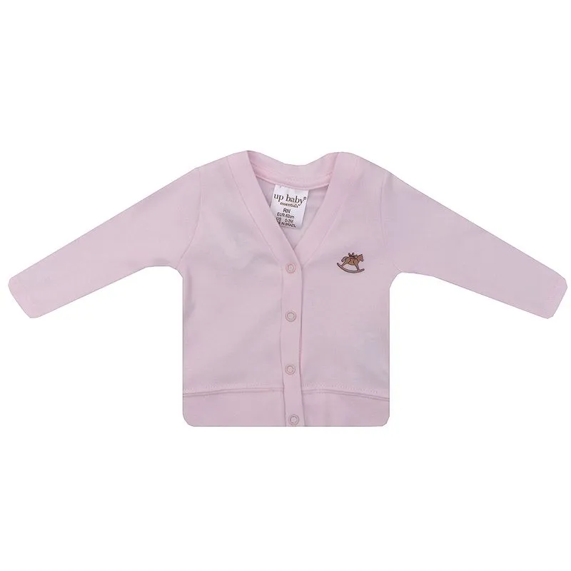 Casaco Feminino Bebê Manga Longa Suedine Rosa Claro-ROSA-PEQUENO
