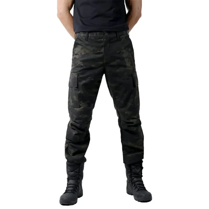 Calça Tática Combat Com Reforço Bélica Camuflada Multicam Black