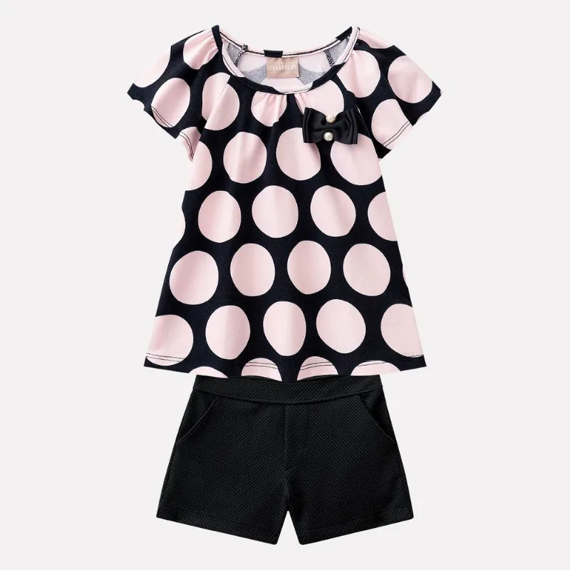 Conjunto Infantil Feminino Blusa + Short Milon 11074.9010.1