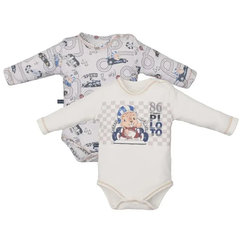 Kit Body 2 Pç Suedini/soft/comfort Marcos Inv21 Upi Uli Cinza 9631 Tamanho:rn