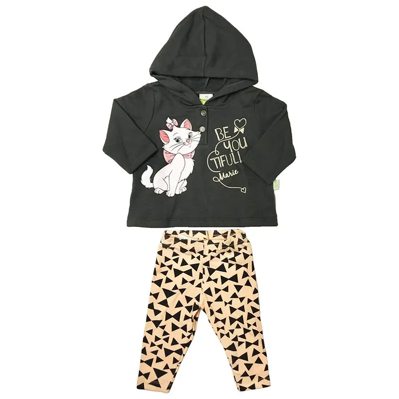 Conjunto Brandili Bebê Menina Inverno com Estampa Gatinha Marie ® P/G - 52761-CHUMBO-PB