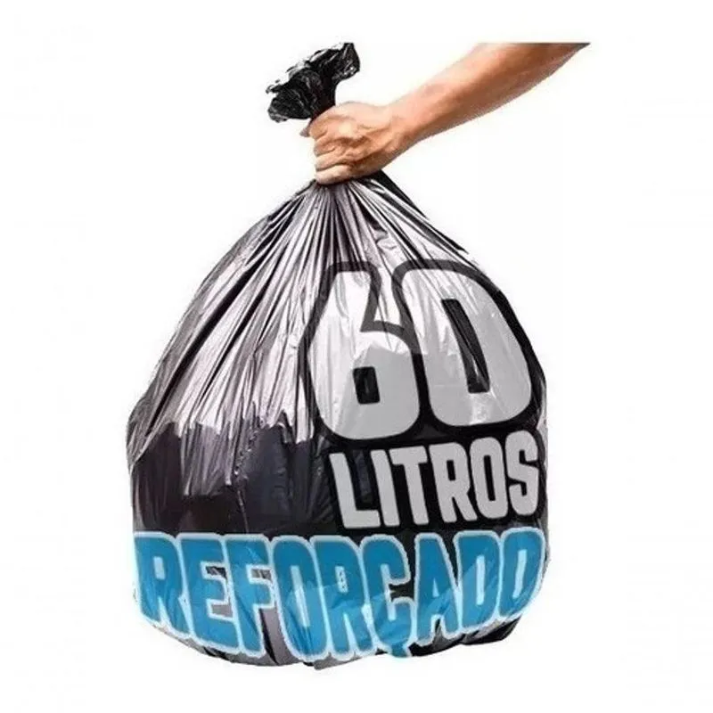 Saco De Lixo 60l C-100 Un Preto Reforçado