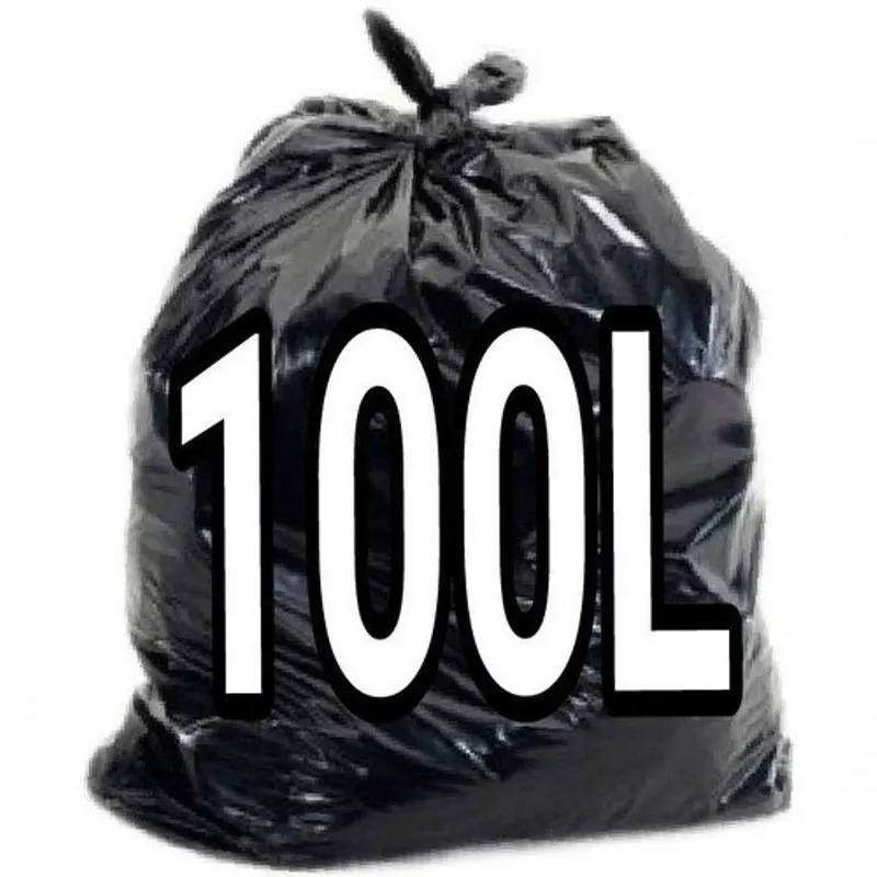 Sacos De Lixo 100 Litros Preto 100 Unidades Resistente