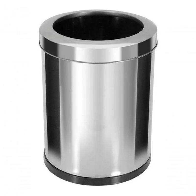 Lixeira Em Aço Inox Com Aro Inox 30 Litros