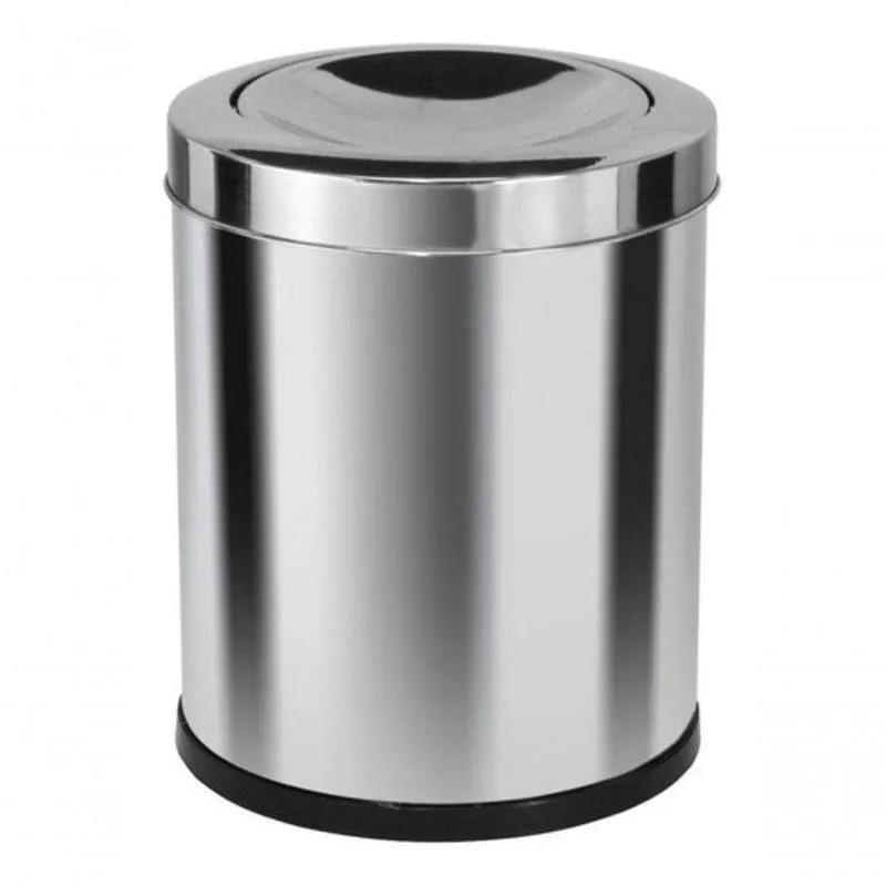 Lixeira Em Aço Inox Com Tampa Meia Esfera 30L
