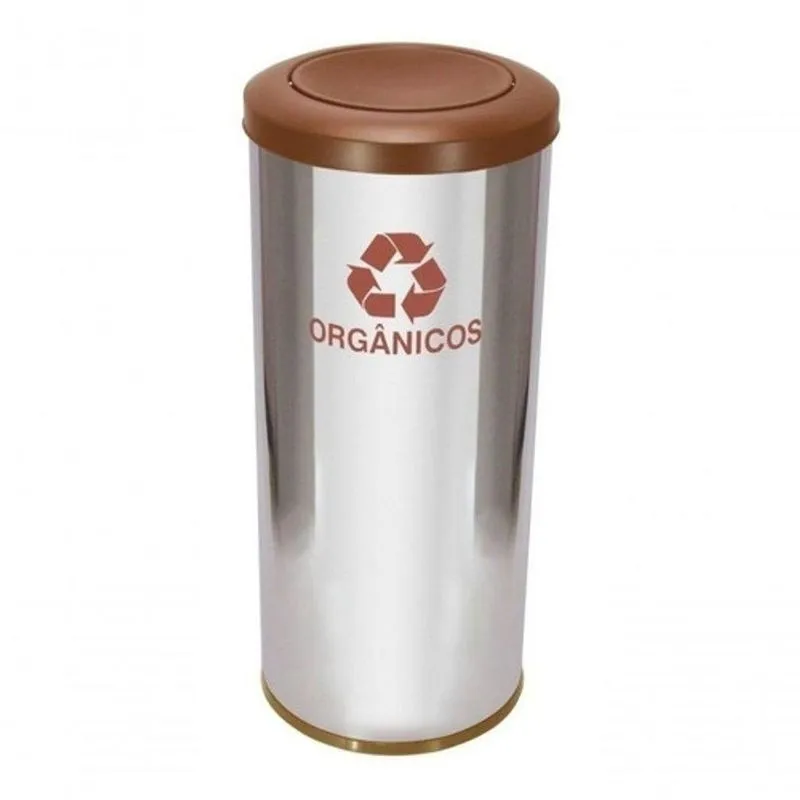 Lixeira Em Aço Inox Com Tampa Pintada 30l