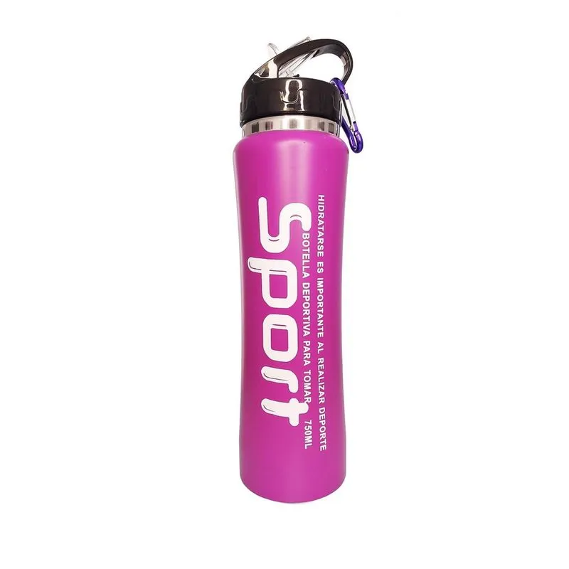 Garrafa Termica Inox Squeeze Esportiva Com Mosquete 750Ml