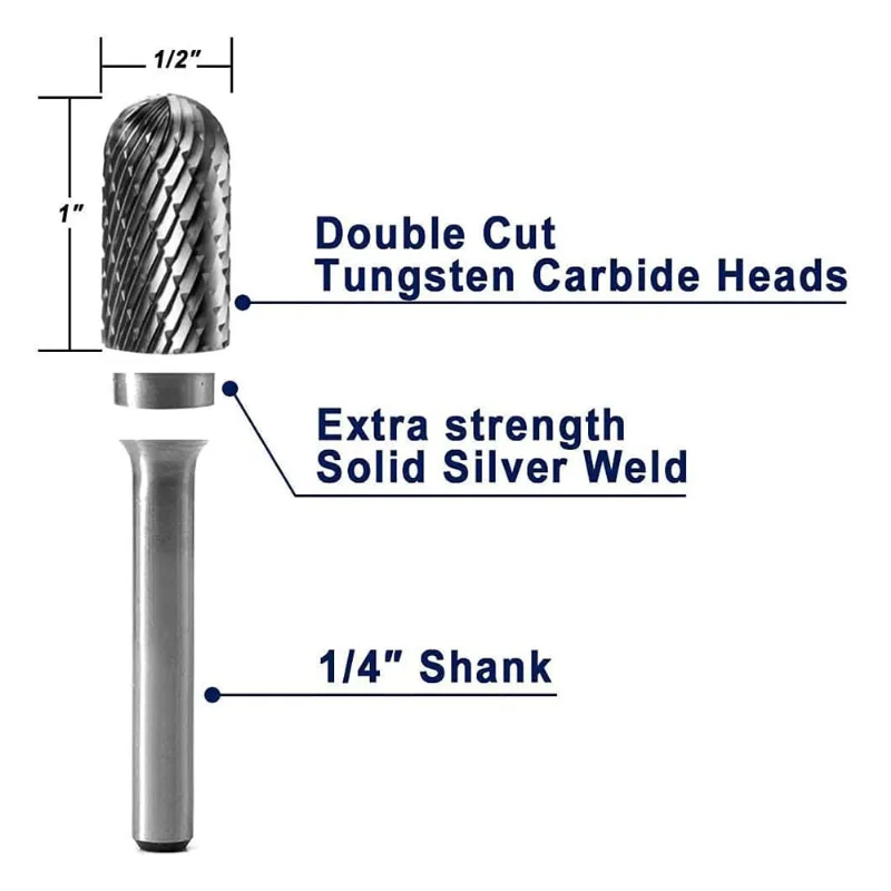 5pçs Sc-5 Rebarbas De Carboneto De Tungstênio Forma Do Cilindro Corte Duplo R