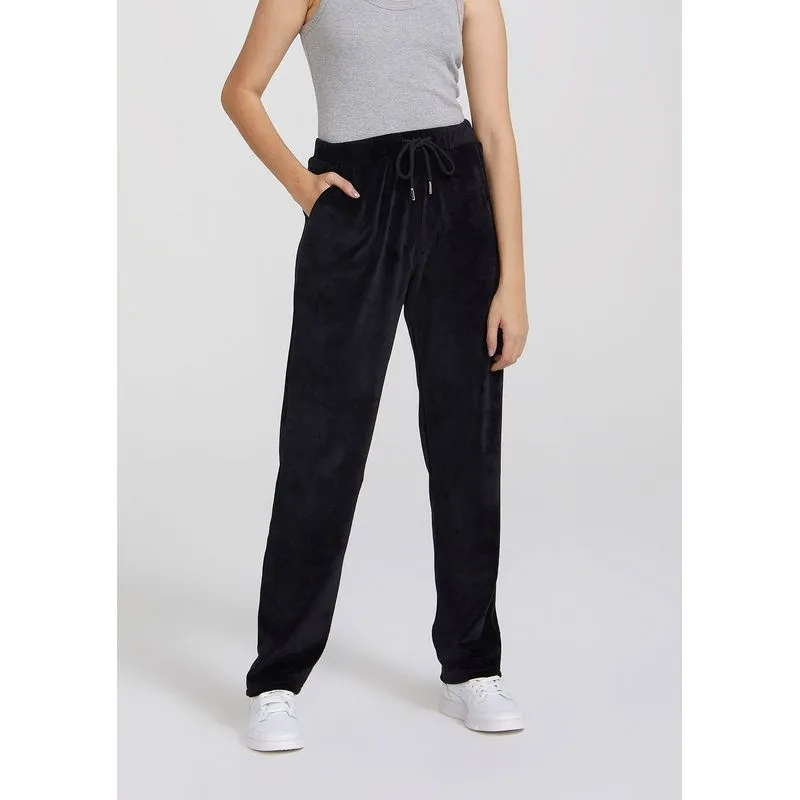 Calça Básica Feminina Cintura Média Em Plush - Preto XG