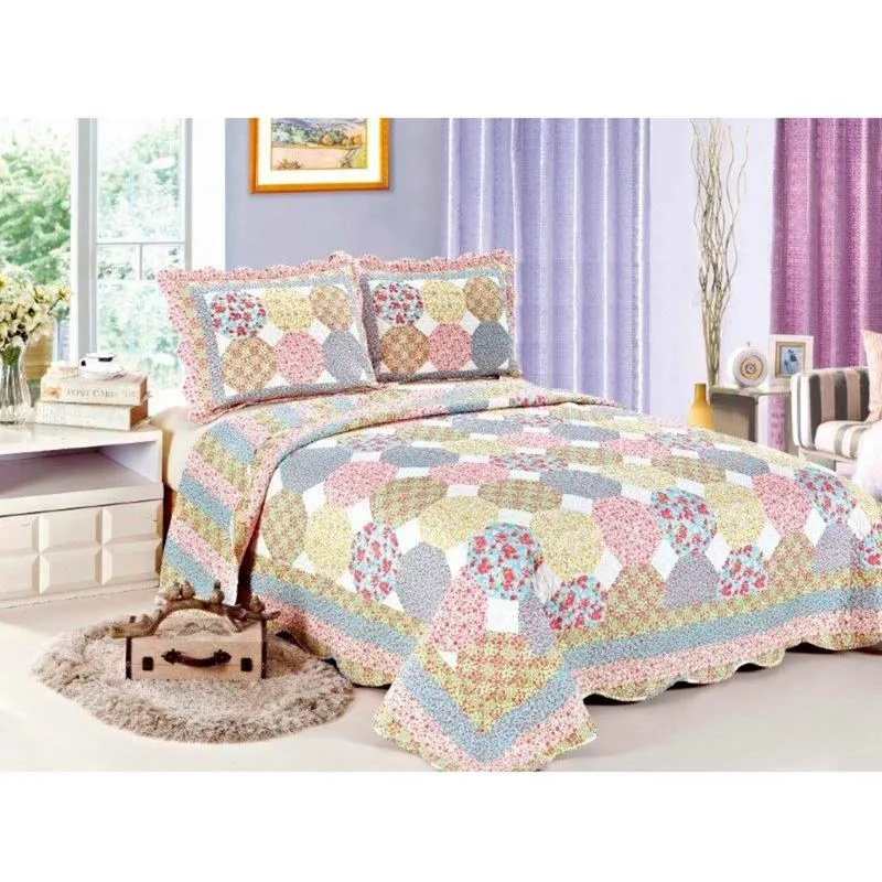Colcha Patchwork Casal Gigante Mundi 3 Peças - Camesa