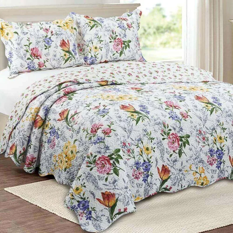 Kit Colcha Solteiro Evolution Patchwork 1,60m x 2,30m com 02 Peças - Camesa - Spring