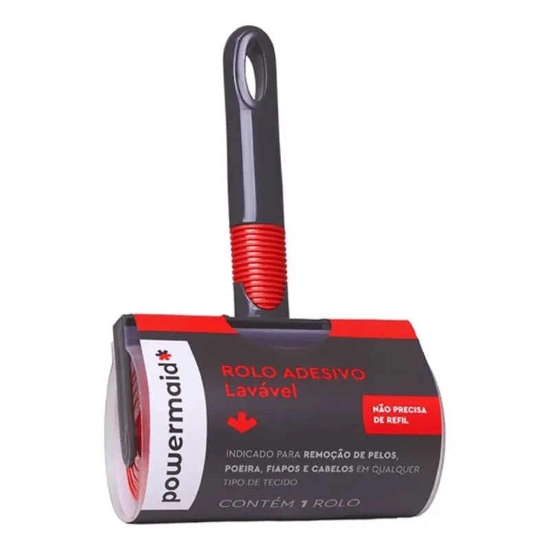 Rolo Adesivo Lavável Tamanho Único Powermaid Vermelho/ Cinza