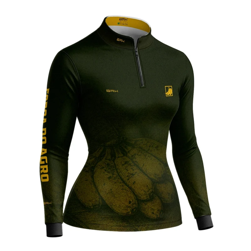 Camisa Agro Feminina BRK Força do Agro Banana com Proteção UV50+ GG