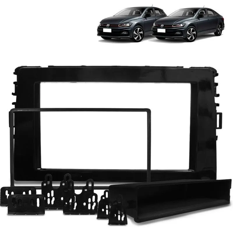 Moldura 1din Volkswagen Polo Virtus Black Piano