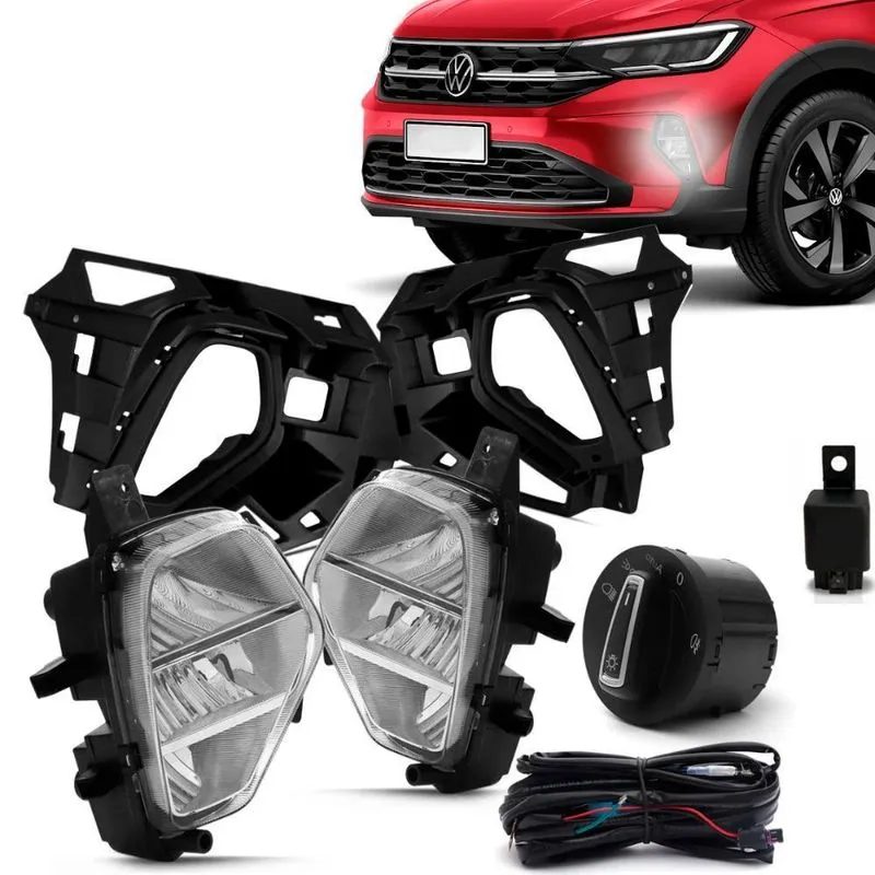 Kit Farol Milha Nivus 2021 A 2023 Led Botão Modelo Original