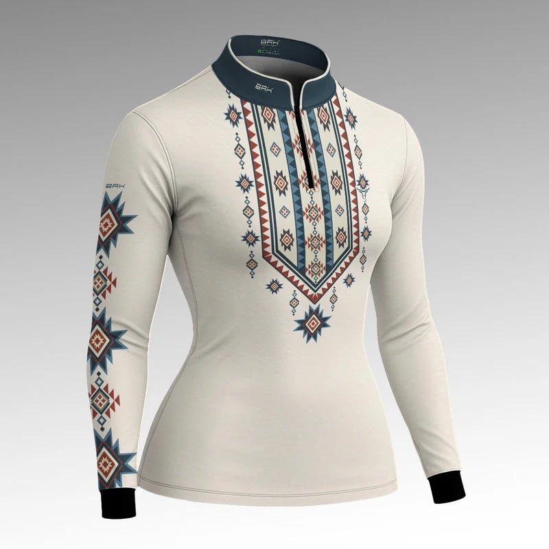 Camisa Feminina Longhorn Apache Branca com UV50 G2