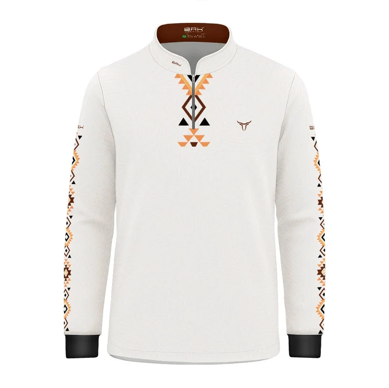 Camisa Infantil Branca Longhorn Apache com UV50 1 a 2 Anos