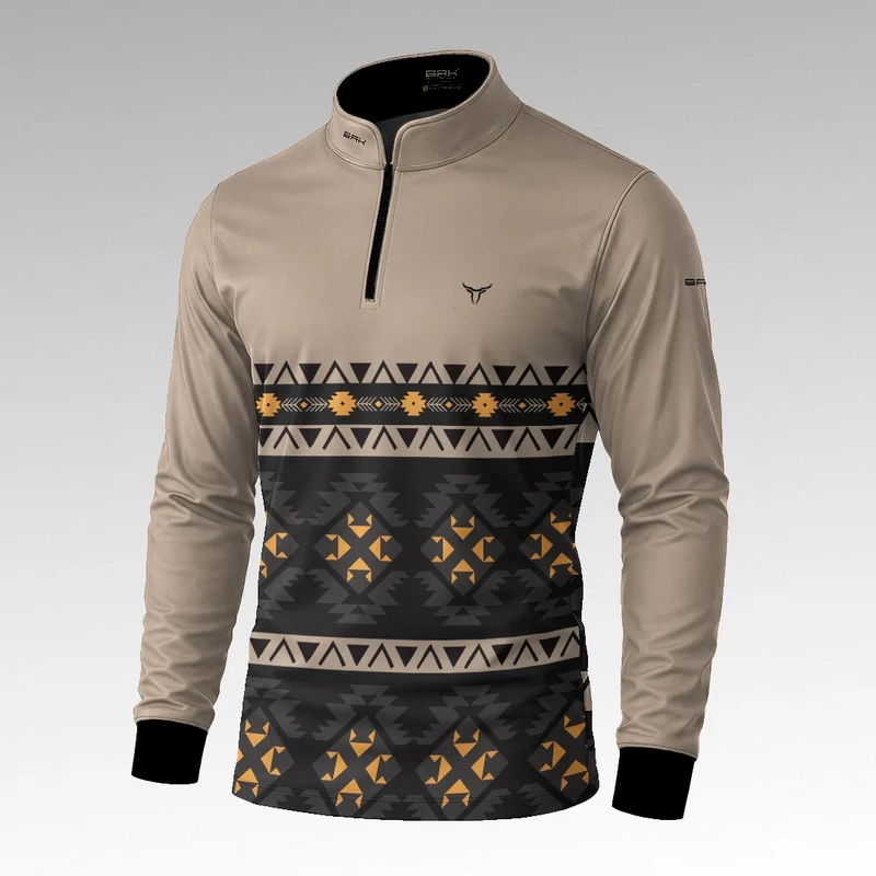 Camisa Apache Cinza Amarelo com UV50 G2