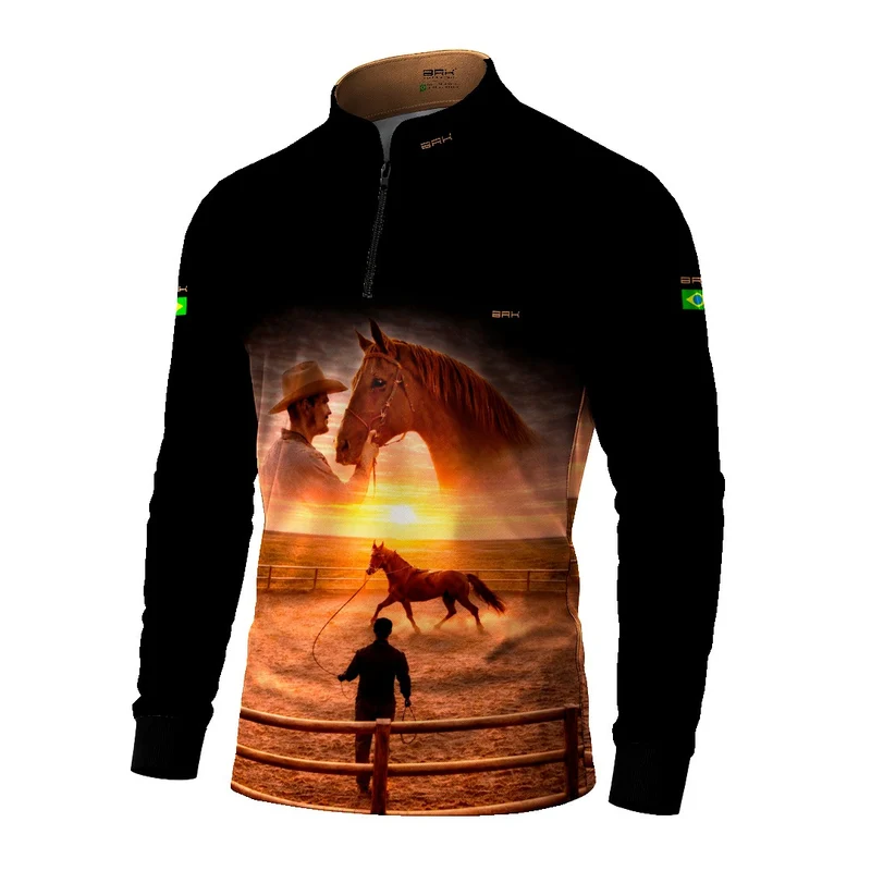 Camisa Agro BRK Laço e Tradição com Proteção Solar UV50+ Preta G2