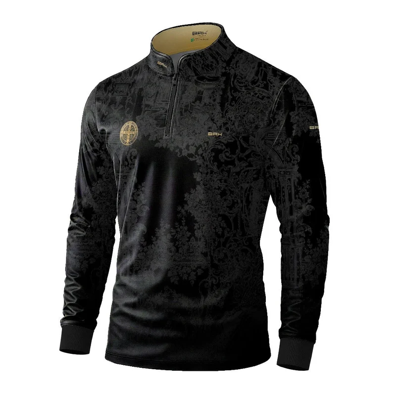 Camisa Agro Brk São Bento Preta Anjos com Proteção UV50+ P
