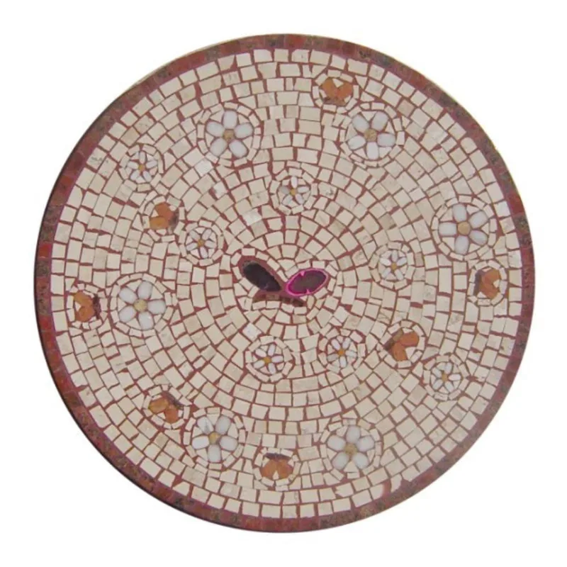 Mandala em Mosaico Linha Floral Fiori e Farfalle Granito Mármore Travertino 150CM