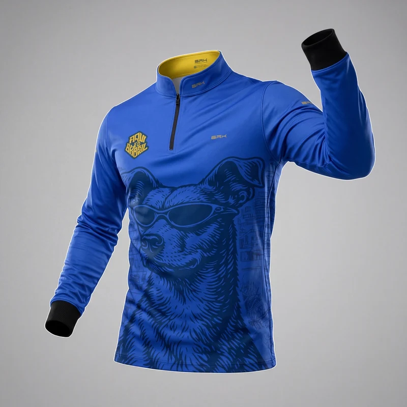 Camisa Brk Aqui é o Brasil Caramelo de Óculos Azul com Proteção UV50 G2