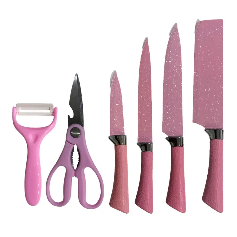 Jogo de Facas Rosa Kit com 6 Peças Beleza e Precisão para Sua Cozinha