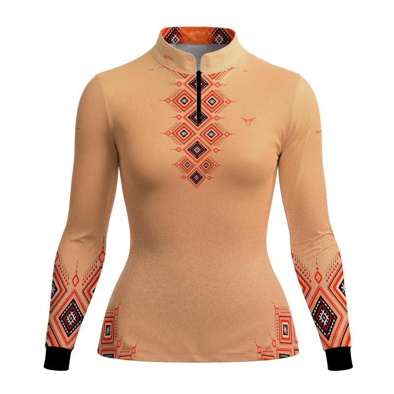 Camisa Feminina Apache Laranja com UV50 G