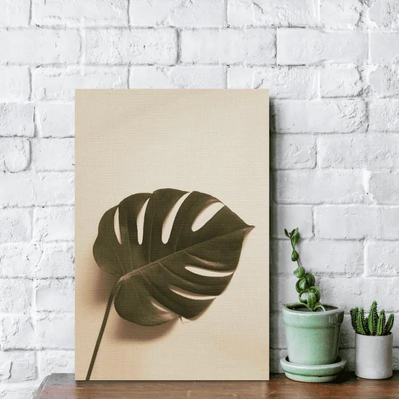 Quadro Decorativo 1 Peça 60x40 Mdf Costela De Adão Sépia