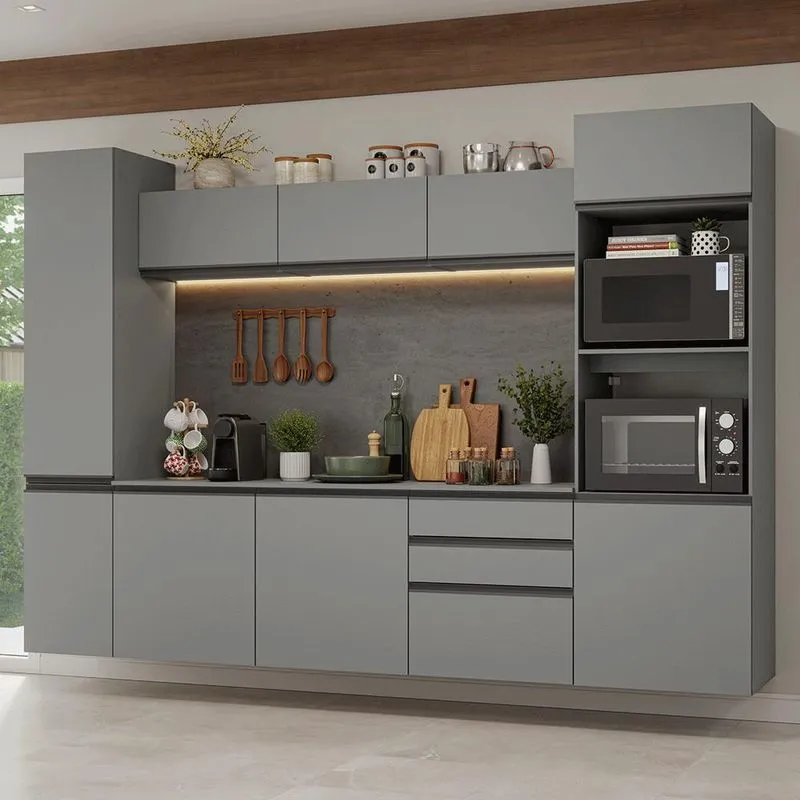 Armário de Cozinha Completa 280cm Suspensa Nice Madesa 06