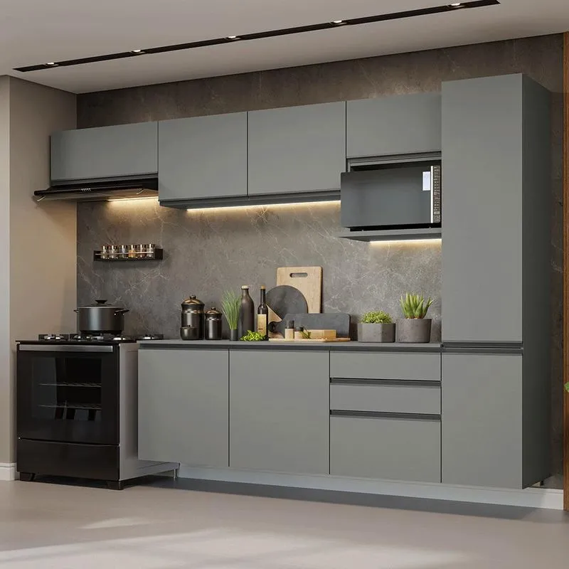 Armário de Cozinha Completa 300cm Suspensa Nice Madesa 10